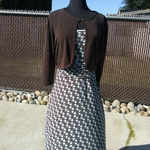 Brown and blue polka dots.